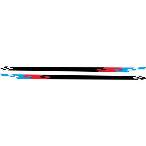 Autocollant de voiture universel trois couleurs, Style bande, autocollant latéral de carrosserie de course pour toutes les voitures (1/5)