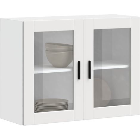 Küchen-Hängeschrank mit Glastür Porto Weiß vidaXL