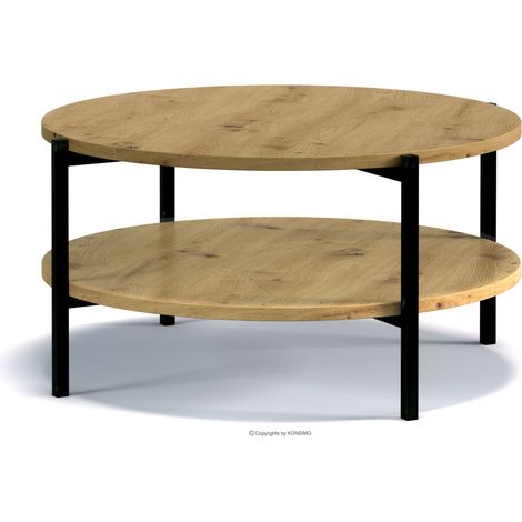 KONSIMO GERIS Couchtische Wohnzimmertisch Spanplatte, dunkebraun