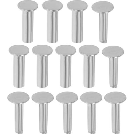 Rivets pour Poignée de Couteau Cuisine en Acier Inoxydable 1,6 Cm, 7 Paires de Clous à Rivets Métalliques Robustes, Fixations pour Manches de Couteaux Bois, Accessoires Bricolage (1/5)