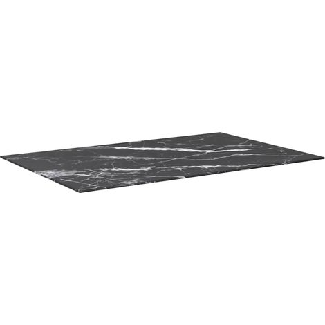 Dessus de table  Dessus de bureau  Plateau de table noir 100x62 cm 8 mm verre trempé design marbre