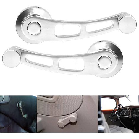 Set aus 2 Fensterhebergriffen aus Aluminiumlegierung, kompatibel mit Oldtimern. (1/5)