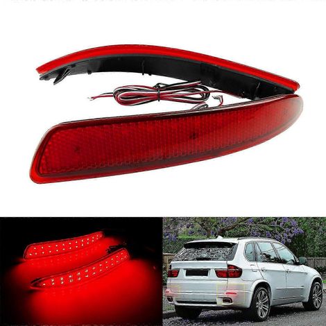 1 par de reflectores LED rojos para parachoques trasero, luces de freno y posición para X5 X6 M E70 E71 2006-2013 16475610 Edición 0708 (1/4)