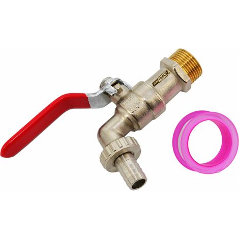 Awtools kran ogrodowy mosiądz niklowany 1/2" gwint zewnętrzny 3/4"