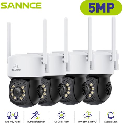 SANNCE Cámara de seguridad inalámbrica para exteriores con visión nocturna, audio bidireccional y seguimiento automático, compatible con Alexa (1/5)