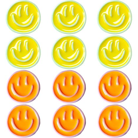 12 aimants pour réfrigérateur, résine, motif sourire, 15 mm, usage salle de classe cuisine bureau (1/5)