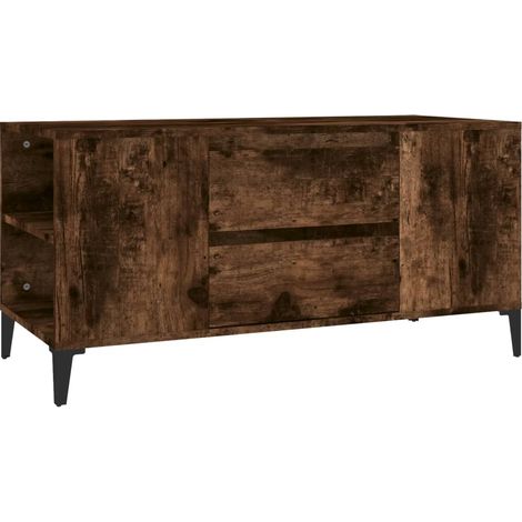 Mobile TV multimediale scaffale per televisione televisione buffet sala da pranzo soggiorno camera da letto rovere affumicato 102 x 44,5 x 50 cm derivati del legno marrone 020027308
