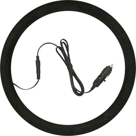 Couvre volant,Housse universelle en cuir pour volant de voiture,couvre-volant chauffant,accessoires automobiles - Black[B1920] (1/4)