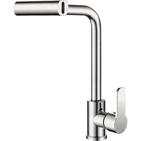 Robinet de cuisine Robinet de cuisine cascade 4 Modes, pulvérisateur à jet en acier inoxydable, mitigeur d'eau chaude et froide monté sur le pont, robinet de lavage à trou(Chrome) (1/5)
