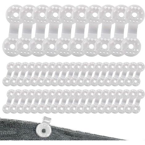 50 Pièces Clips Pour Toile D'ombrage, Clips De Fixation Pour Bache, Clip Spécial Avec Œillet, Clips De Fixation Traités Anti-UV Pour Brise Vue, Pour T (1/5)