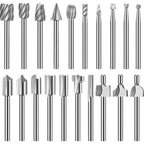20pcs HSS Rotary Burrs Wood Carving Burrs for Metal Hard Metal Woodworking Carving Drilling (1/5)
