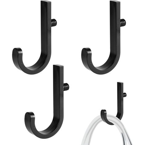 Juego de 3 ganchos para herramientas para cobertizos de jardín Suncast – Diseño de una sola cabeza – Ganchos de plástico de primera calidad (negro)