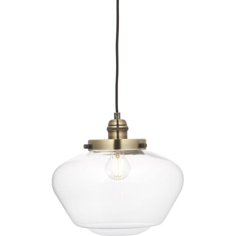 Lampada a sospensione retro ottone vetro E27 Camberley (1/5)