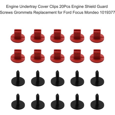 Clips de couvercle de sous-plateau de moteur, 20 pièces, vis de protection de bouclier, œillets de remplacement inférieur pour Ford Focus Mondeo 1019377 (1/5)