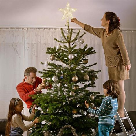 LED-Weihnachtsbaum mit goldenem Stern an der Spitze, 25 cm, Partydekoration, Strasssteine und Perlen, 1 Stück (1/5)