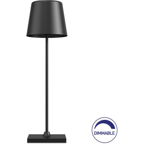 Lampe de table rechargeable noir 3W 3000K IP44 (1/4)