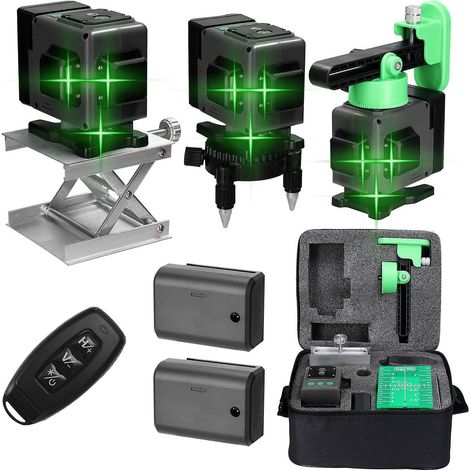 Mini laser multifonction à 12 lignes, autonivellement à 3°, batterie au lithium rechargeable par USB