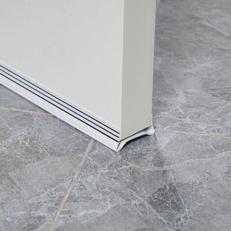 Joint de porte autocollant - Protection acoustique - Joint de bas de porte - Boudin de porte avec feutre - Bande d'étanchéité pour portes - Autocollant - Protection contre le froid (blanc) (1/5)