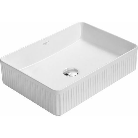 Mexen Grovo lavandino da appoggio scanalato 51 x 37 cm, bianco - 22305100 (1/2)