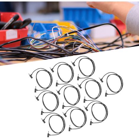 J.70007 Testkabel mit 4 mm Bananenstecker, PVC-Kupferkerndraht, Pistolenstecker, 10 Stück pro Packung, schwarz. (1/5)