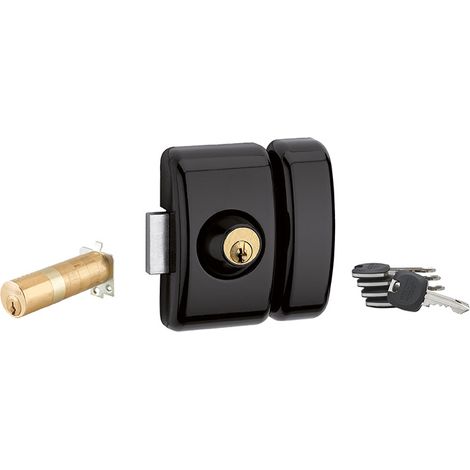 THIRARD - Verrou double entrée Universel ajustable pour entrée, HG 5+, dim. cylindre de 35 à 80mm, acier, 5 clés, epoxy noir - THIRARD (1/5)