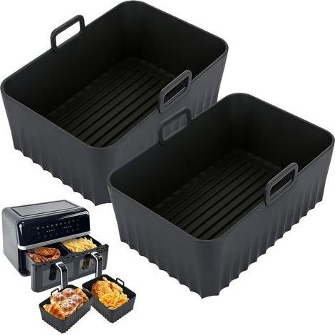 Lot de 2 accessoires Airfryer pour Ninja Foodi Max Dual Zone AF300EU AF400EU 7,6 L-9,5 L, accessoire de moule en silicone pour friteuse à air chaud Double Stack XL SL400EU, Air Fryer en silicone (1/5)