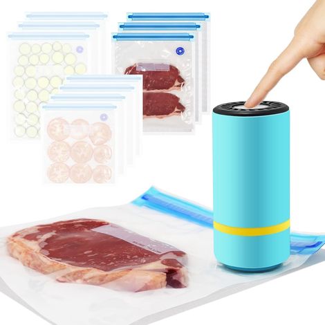 6 Sacs Sous Vide Alimentaire , Sac Congelation avec Valve, pour Pompe Scelleuse et Fermeture Par Zip, Machine à Sceller Non Incluse (26x28cm) (1/5)