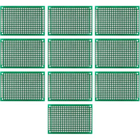 Lot de 10 plaque de circuit imprimé, double face FR4, trous métallisés, prototypage électronique (1/5)