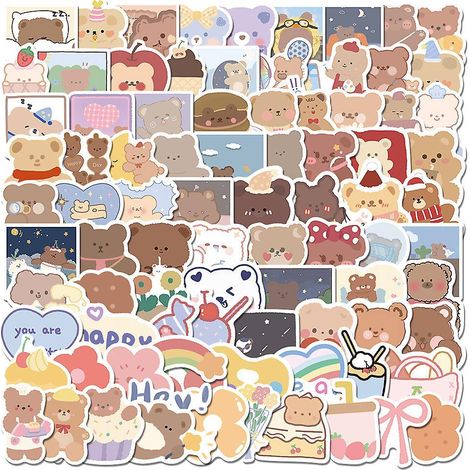 autocollant 102 Pices Petit Ours Graffiti Stickers Pour Portable Voiture Ordinateur Moto Velo Casque Skateboard Guitare Bouteille D'eau Guitare Dc (1/5)