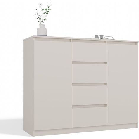 PARME - Cassettiera da soggiorno - 2 ante + 4 cassetti - 120x40x97 - Beige (1/5)
