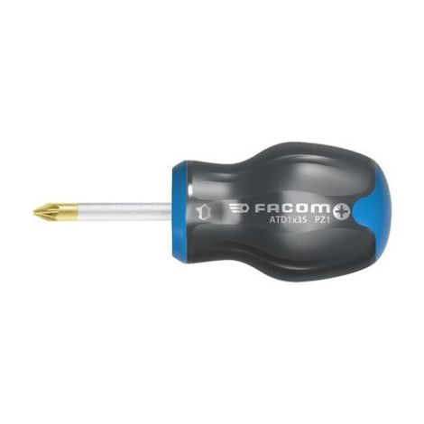 Facom – Tournevis Protwist PZ2 35mm – Longueur totale 91mm – Manche Soft Grip – Traitement tri-coating pour durabilité - ATD2X35