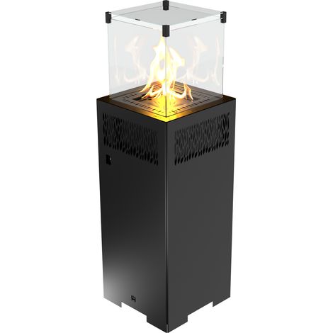 Hitze Gas-Terrassenheizung FUENTE Q V 5,7 kW schwarz Gasheizung Gas-Gartenheizer (1/5)