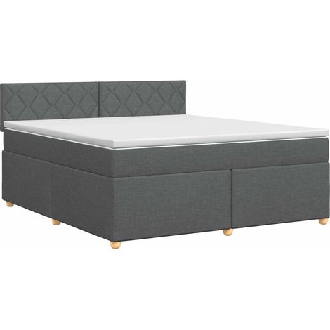 Letto box spring con materasso Grigio Scuro 180 x 200 cm vidaXL (1/5)