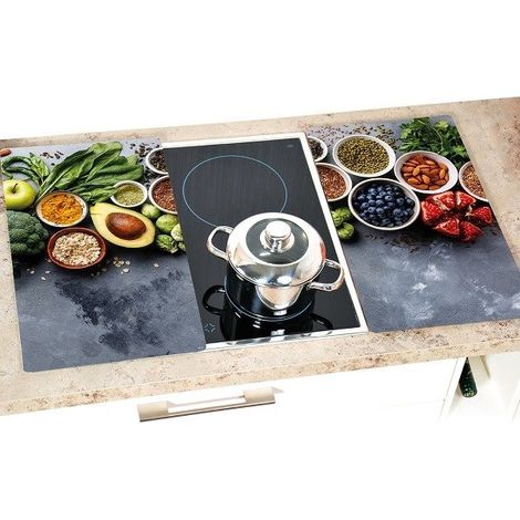 Herdabdeckplatten AVOCADO, Glasofenschutz, 2 Stück, KESPER