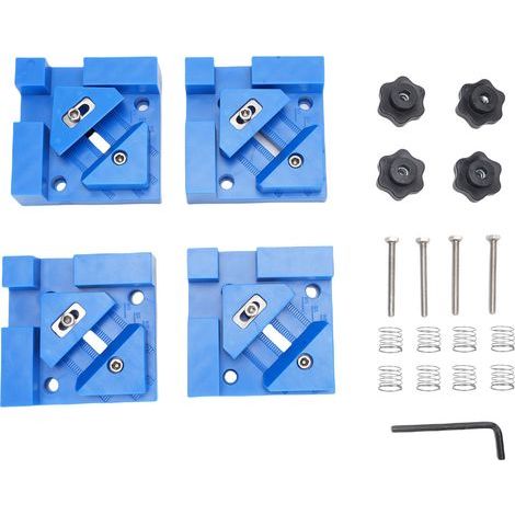 Right Angle Clamp for Woodworking, 2 Adjustable Modes, 90 Degree Corner for Boxes, Drawers, Cabinets, Blue, 4 Pieces (1/5)
