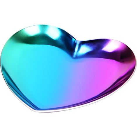 Heart-shaped stainless steel jewelry tray - Serving tray - Jewelry holder for jewelry, candle holders, cosmetics, or bathroom (1/5)