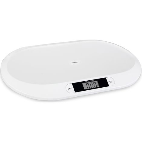 Deuba – Pèse-bébé numérique 20 kg – Précision +/- 10 gr – Surface incurvée antidérapante – Grand écran LCD – Fonction Tare et arrêt automatique