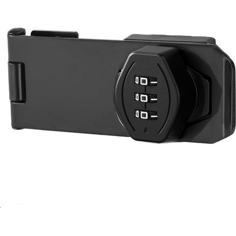 (noir)4 pouces Loquet Porte avec Serrure a Code, Verrou Porte Placard Serrure Armoire Serrure à Combinaison Verrou à Mot de Passe pour Portes, Fenêtre (1/5)