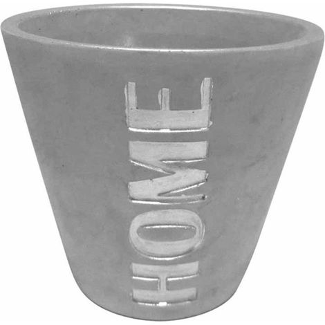 Cache Pot Effet Béton "Home" 13cm Argent