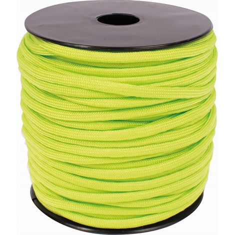 Corde tressée en polypropylène vert fluo à faire soi-même, Ø 4 mm, 40 m (1/2)