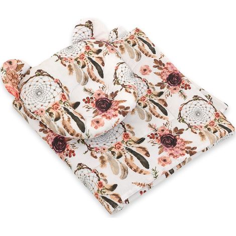 Piumino orsetto con imbottitura e cuscino sagomato - set da 2 pezzi - acchiappasogni floreali (1/5)