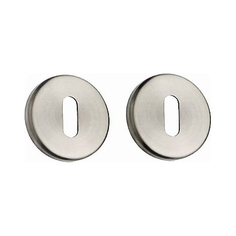 Paire de rosaces "KLOSE besser"  - Rondes Diam.53 mm - "Elsa" - Trou de clé L - Inox 304