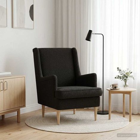 vidaXL Poltrona Nero Bouclé