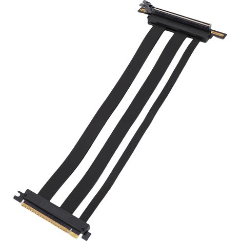 Câble riser PCIe 5.0 x16 coudé à 90°, blindé, 128 Gbit/s, pour boîtier PC, serveur et configurations ITX. Longueur : 30 cm / 11,8 pouces. (1/5)
