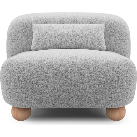 SUNA - Fauteuil en tissu chiné - Gris