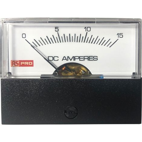 Ampèremètre analogique de panneau V c.c. RS PRO, Echelle 15 (Input)A, 57mm x 44mm ( Prix pour 1 ) (1/3)