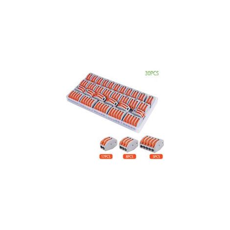 Lot de 30 bornes de connexion rapides avec levier – Cosses de câble compactes pour fils de 0,2 à 4 mm² – Connexion sécurisée et rapide (1/5)