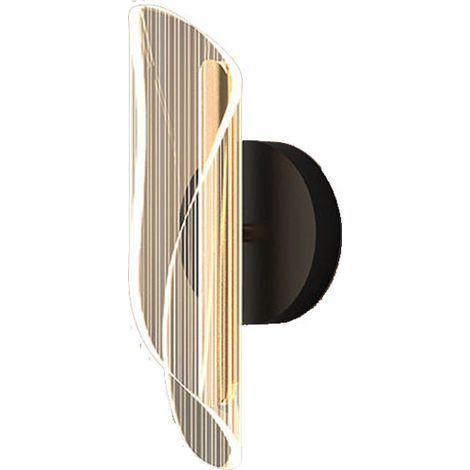 Applique Murale Intérieur, 10W Moderne Lampe Murale Créatif Design Incurvée, 3 Températures de Couleur RA≥85 Éclairage Mural Intérieur pour Chambre à Coucher Salon Cuisine Couloir Escalier (1/5)