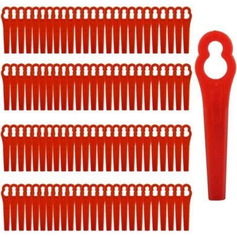 Ersatz-Kunststoffmesser, rote Rasenkantenmesser für Rasenmäher, Kunststoff-Kantenschneidermesser, Ersatzmesser für Akku-Kantenschneider – 100 Stück (1/4)