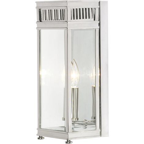 Elstead Holborn - 1 Licht Außenwand Kleine Wand Halblaterne Licht Poliert Chrom IP44, E14 (1/4)